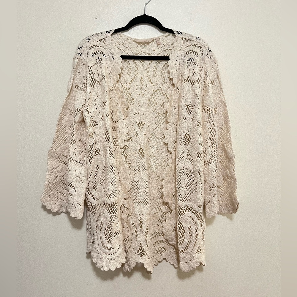 Soft Surroundings Cream Lace Sweater